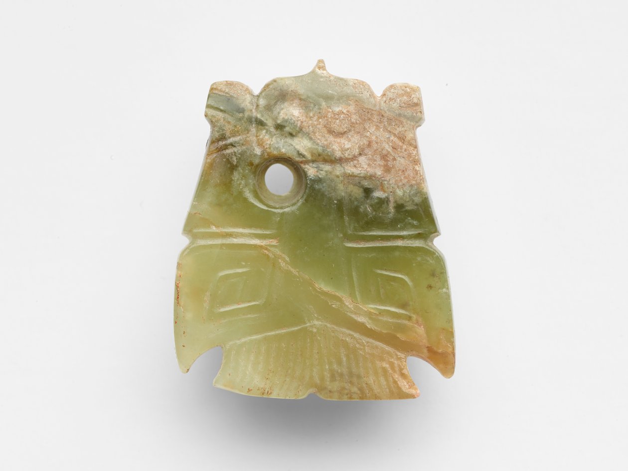 Vedhæng i form af en fugl, omarbejdet, ca. 1300-1050 f.Kr. af Shang Dynasty Chinese School