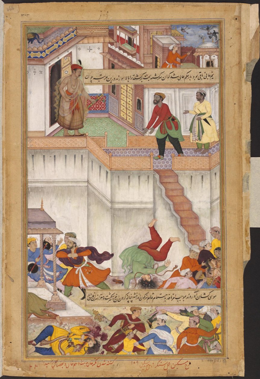 1. Akbar-nama, Adham Khan bliver væltet til døde af Shankar Miskin