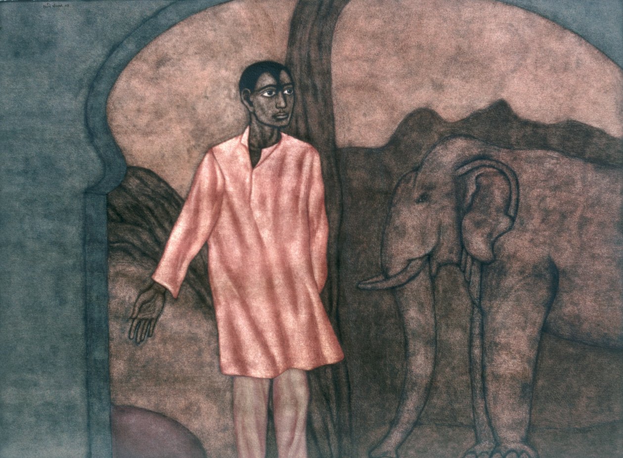 Vejledning, 1997 (wc på papir) af Shanti Panchal