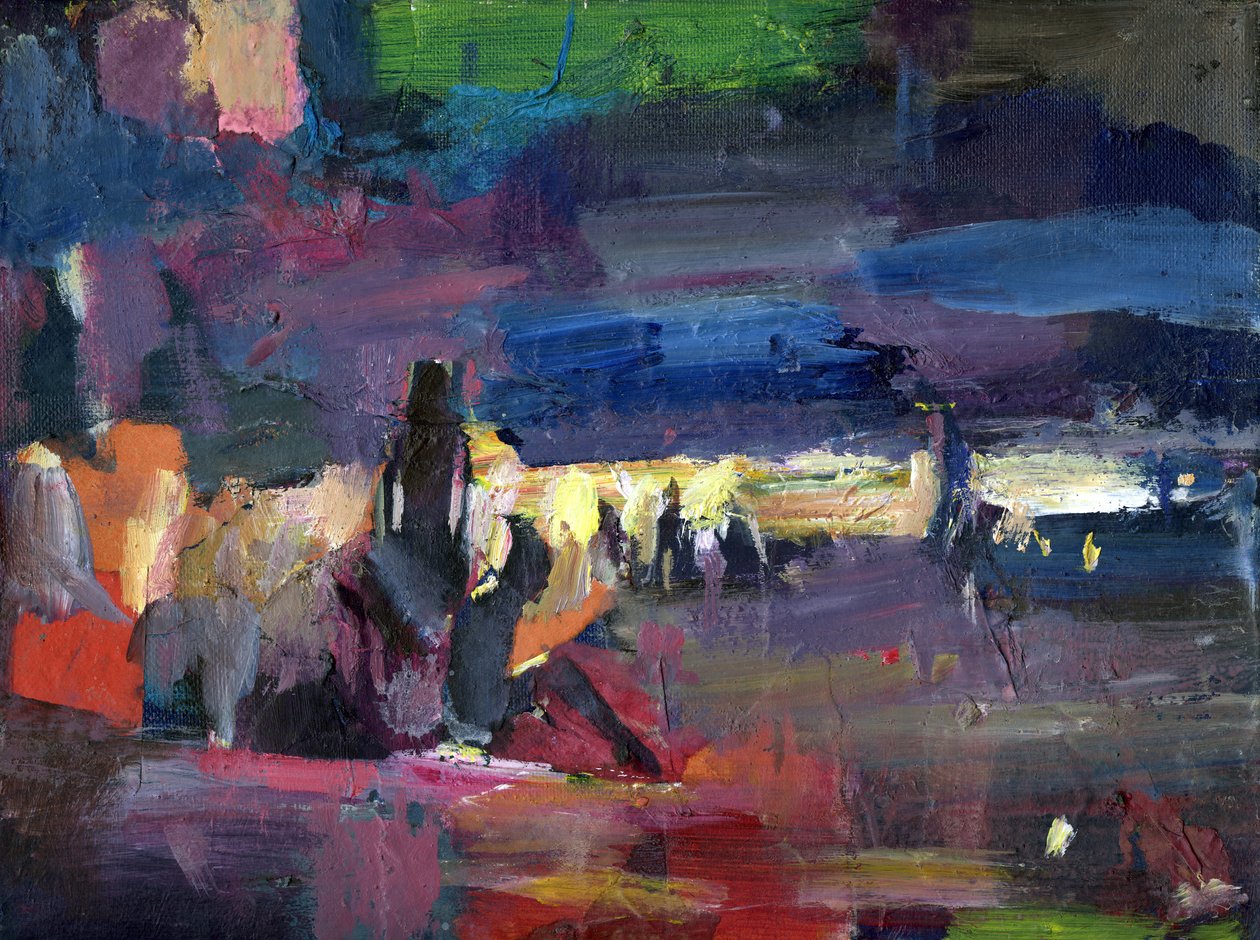 Figurer på stranden, 2024 (gouache på papir) af Shaun Carey