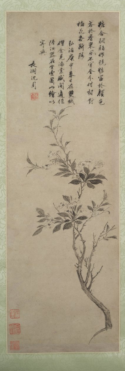 Blomstrende krabbeæble af Shen Zhou