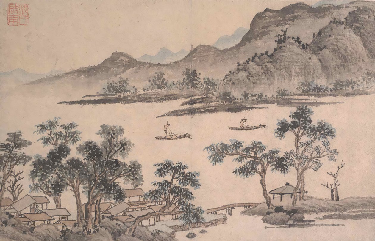 Landskab med sejlbåde. af Shen Zhou