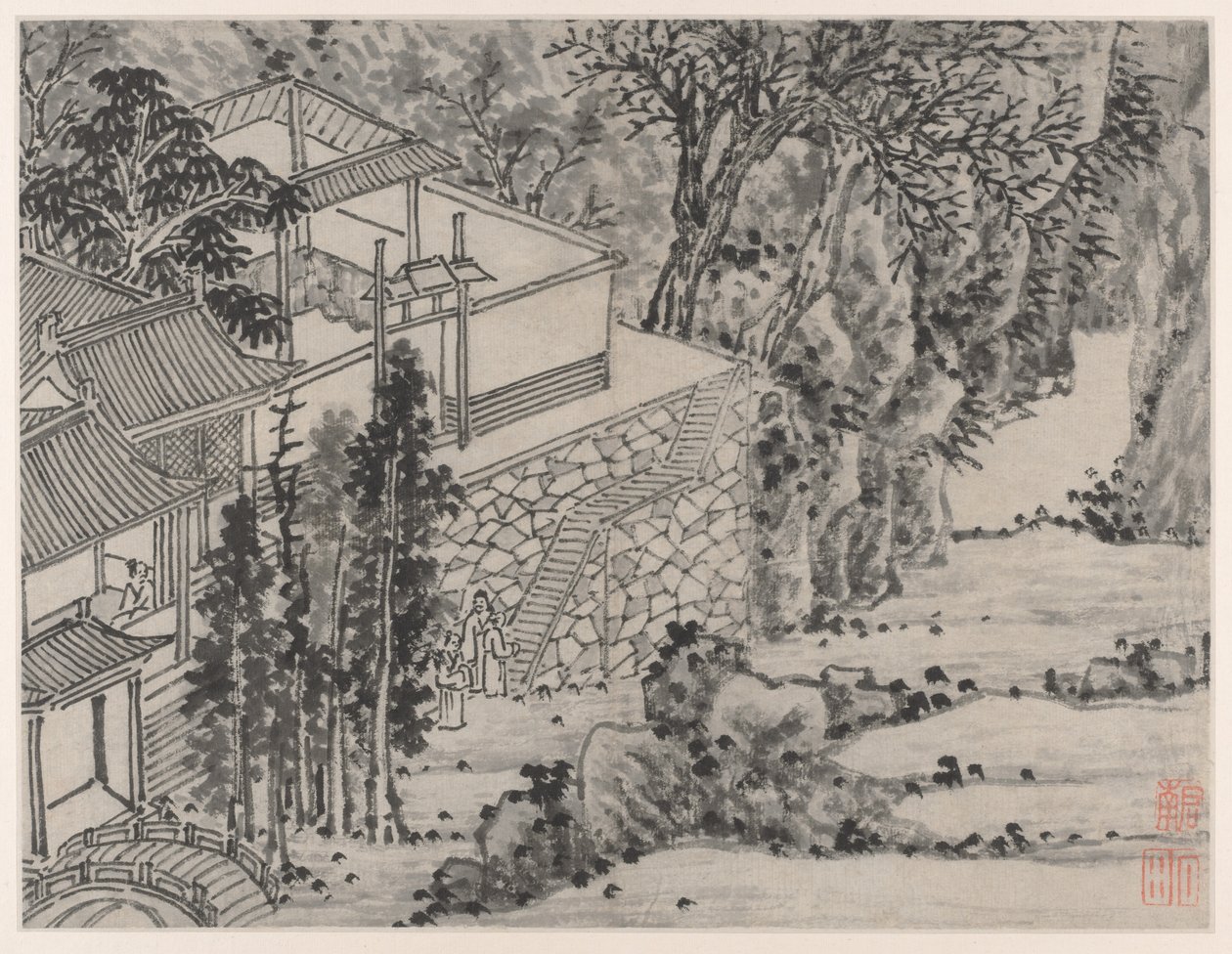 Tolv udsigter over Tiger Hill, Suzhou: The Enlightened Stone Retreat af Shen Zhou