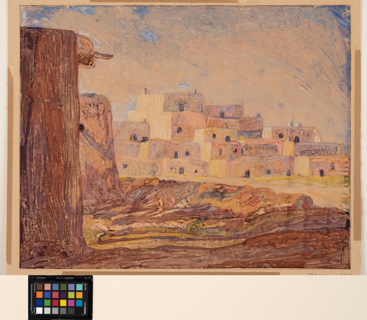 Indian Village, ca. 1928 (monotype på papir) af Sherman Trease