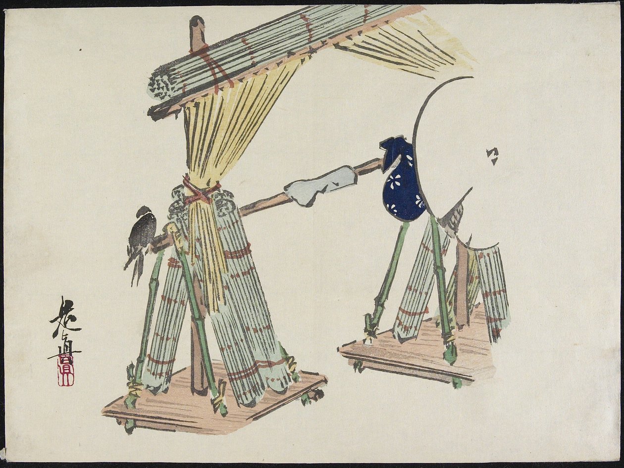 Bamboo persienner salgsautomat af Shibata Zeshin