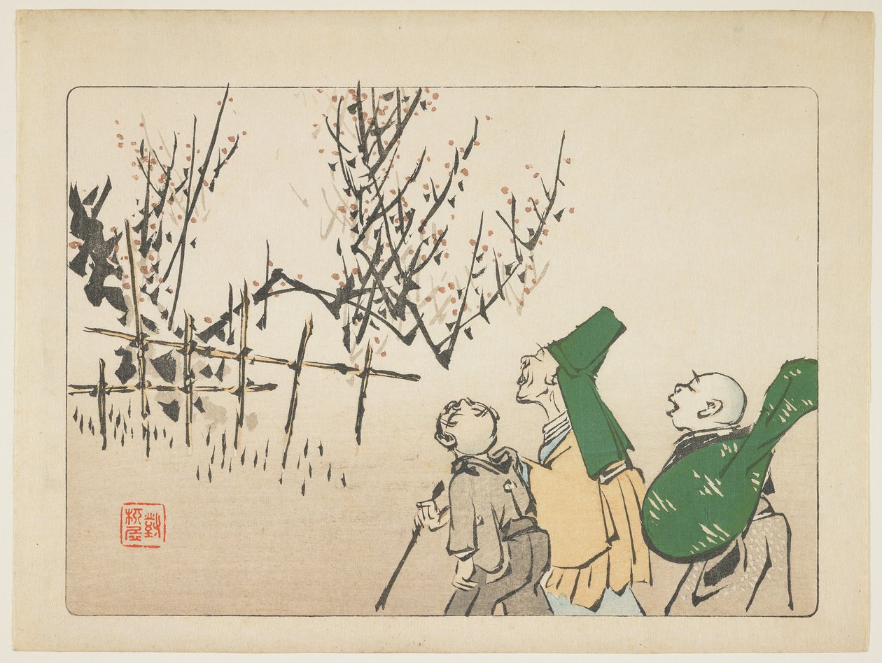 Blommeblomster, ca. 1877 af Shibata Zeshin