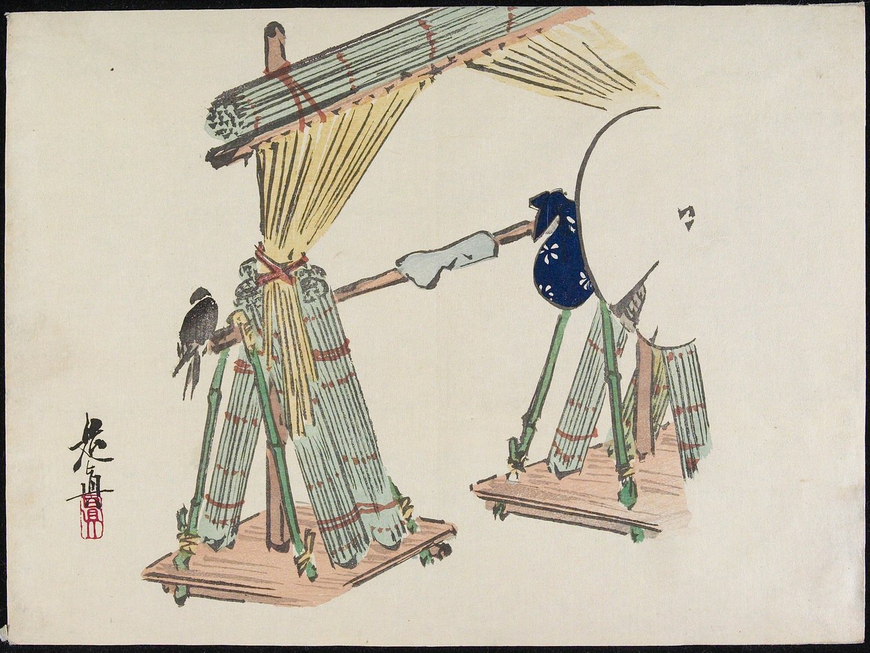 Bamboo persienner salgsautomat af Shibata Zeshin