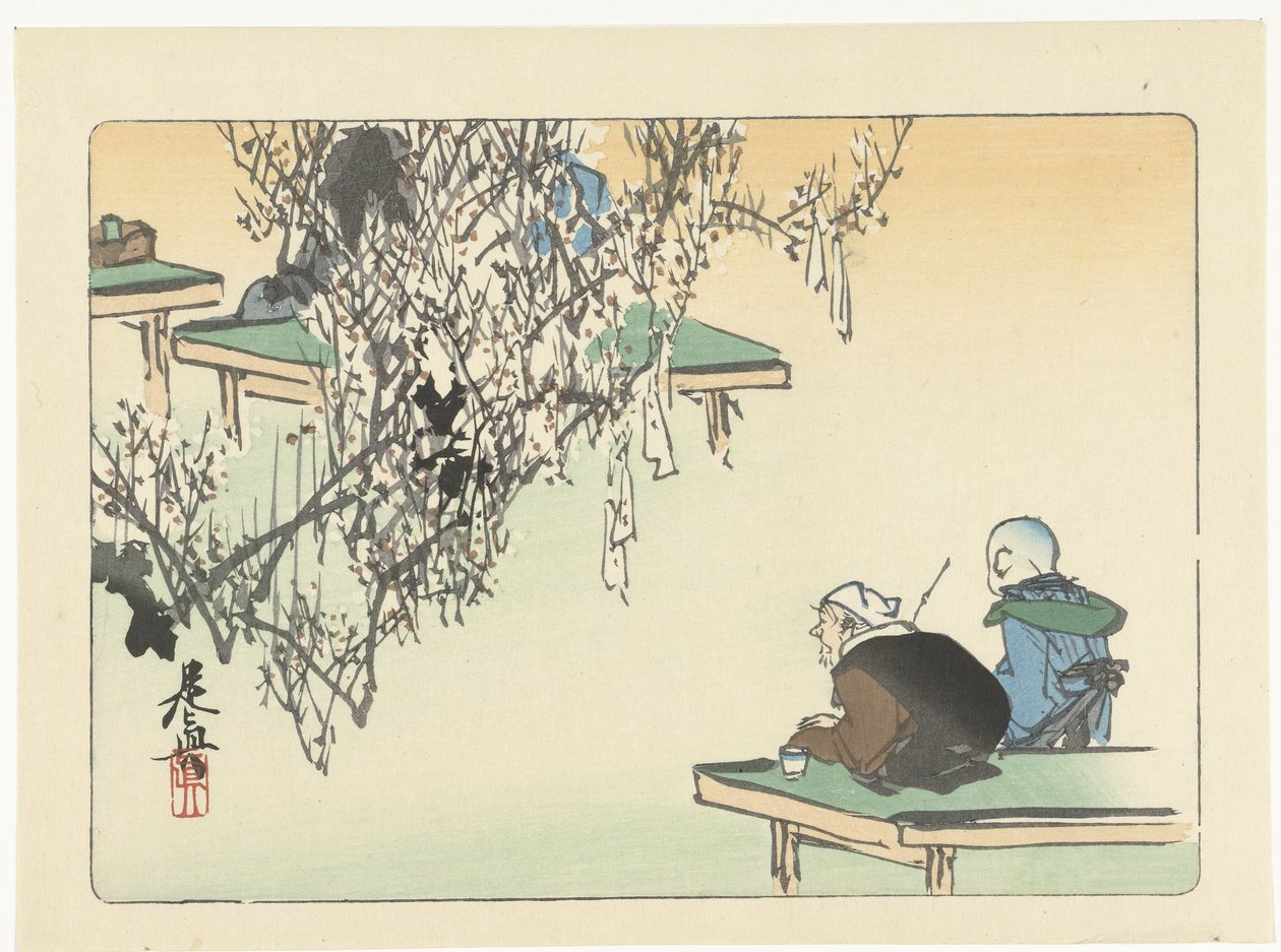 Beundrer blommeblomsten Sammenligninger af blomster (serietitel) Hana kurabe (serietitel på objekt) af Shibata Zeshin