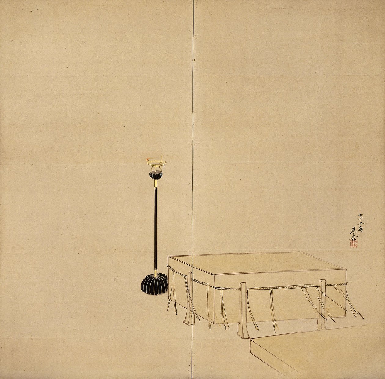 Ibaraki [venstre del af et par] af Shibata Zeshin