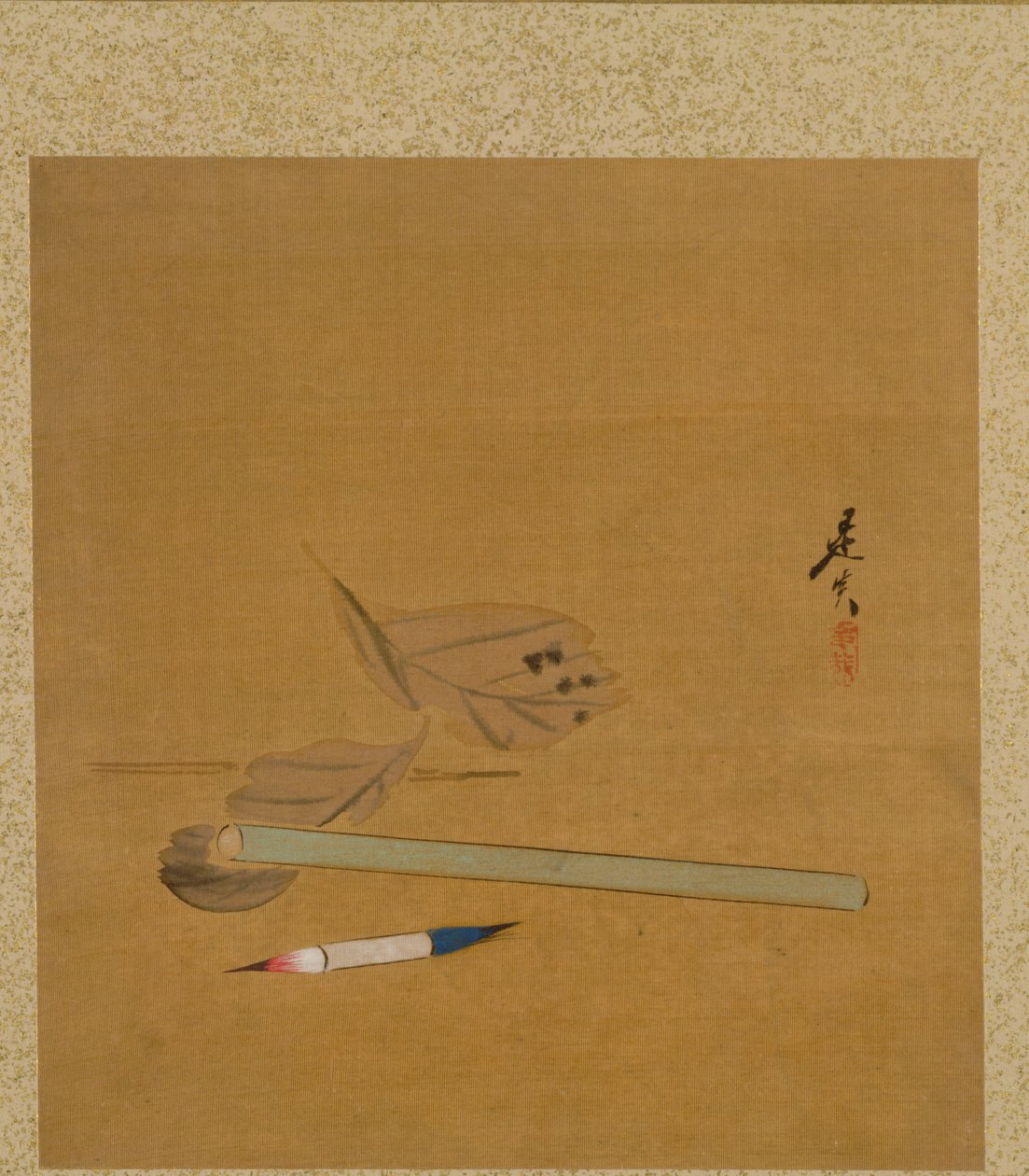 Blad fra Album of Seasonal Themes: Lotus, 1847. af Shibata Zeshin