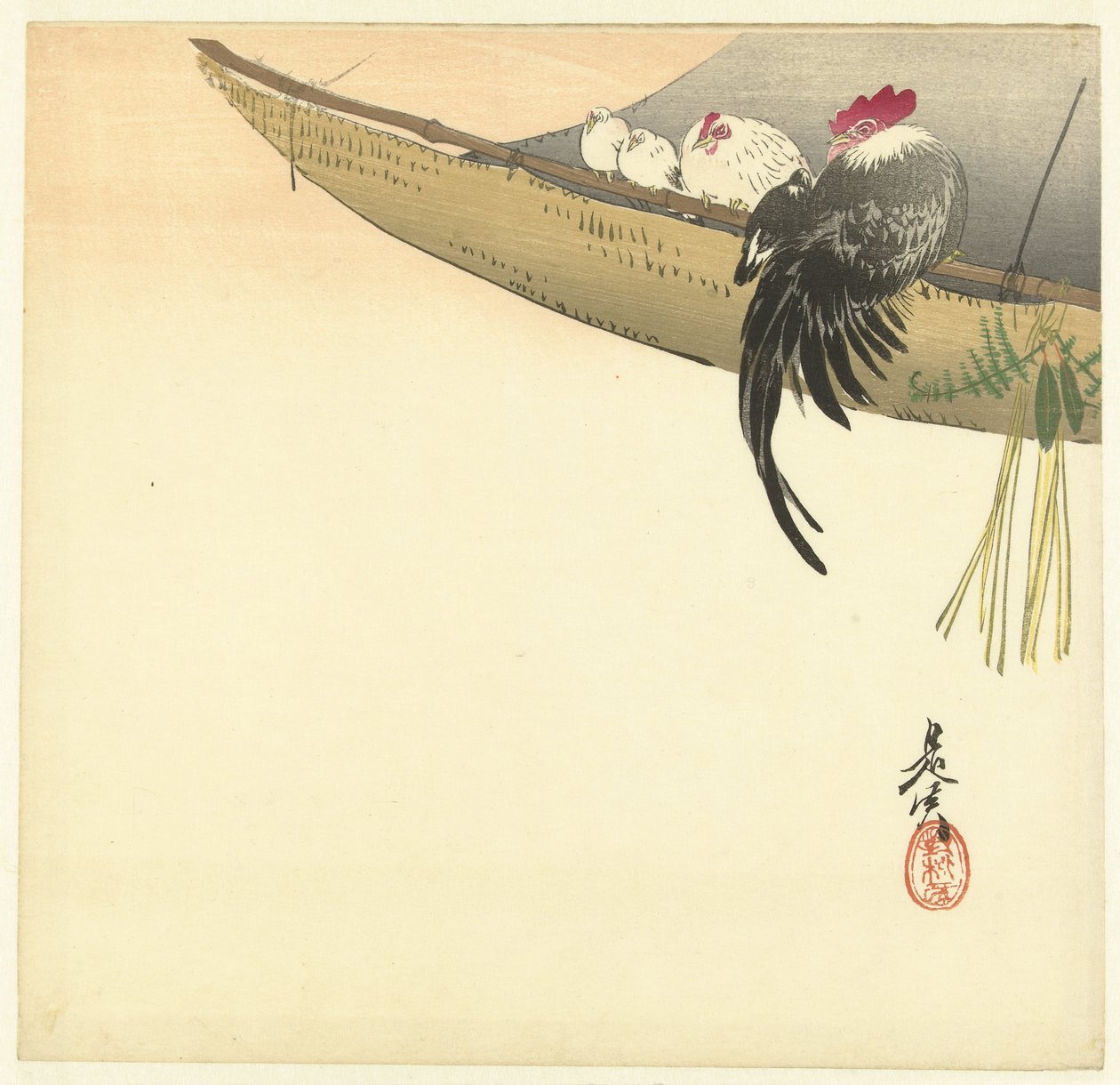 Nytårsdag i hanens år af Shibata Zeshin