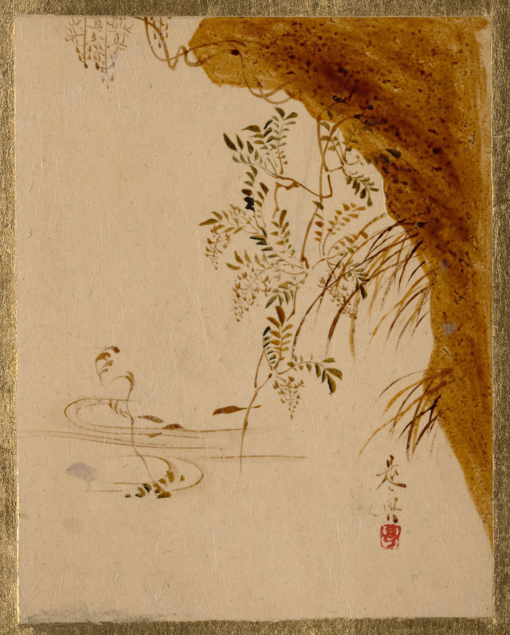 Overhængende Cliff. af Shibata Zeshin