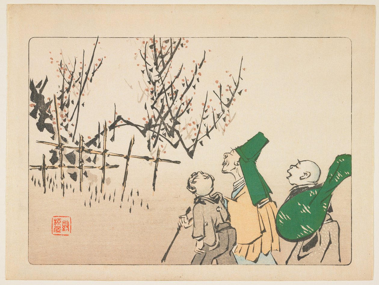Blomster af blommetræ af Shibata Zeshin