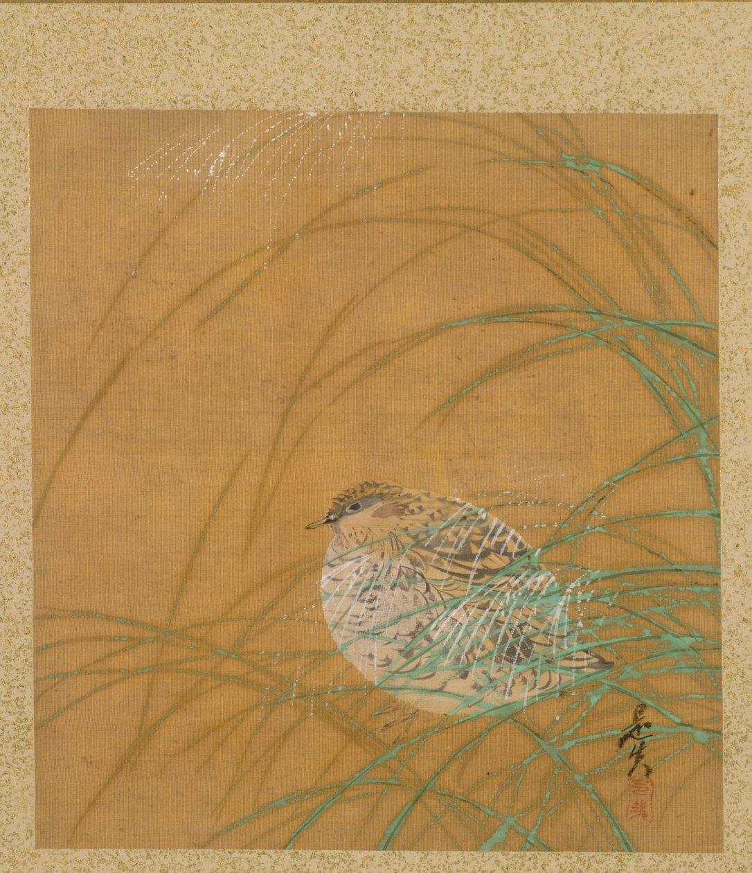 Quail in Grass fra Album of Paintings af den ærværdige Zeshin af Shibata Zeshin