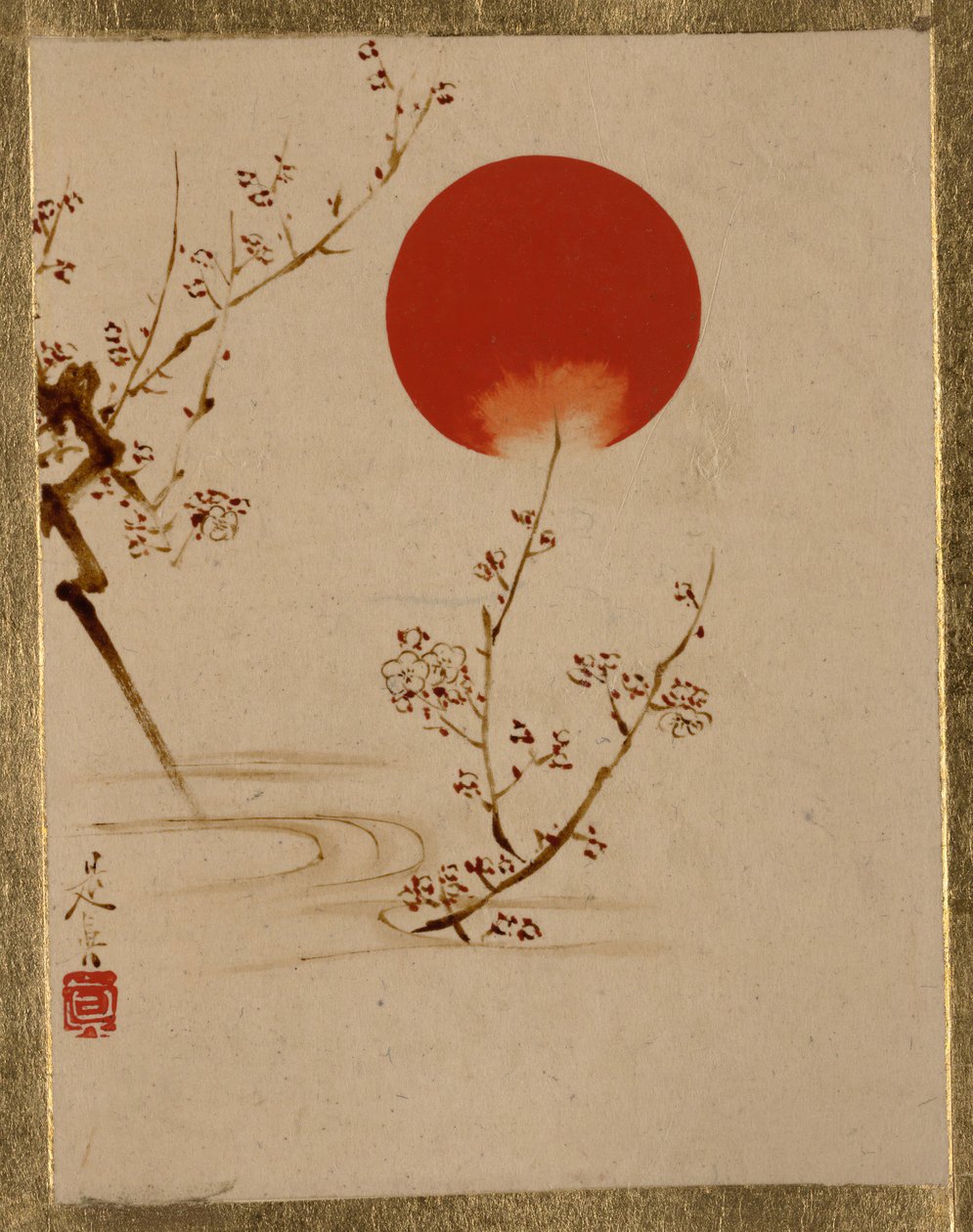 Sol- og blommegrene. af Shibata Zeshin