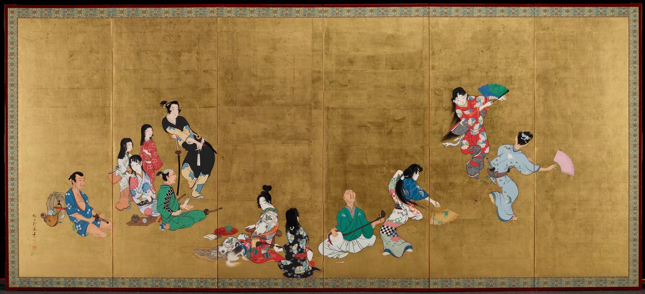 De fire kunstarter [venstre del af et par] af Shibata Zeshin