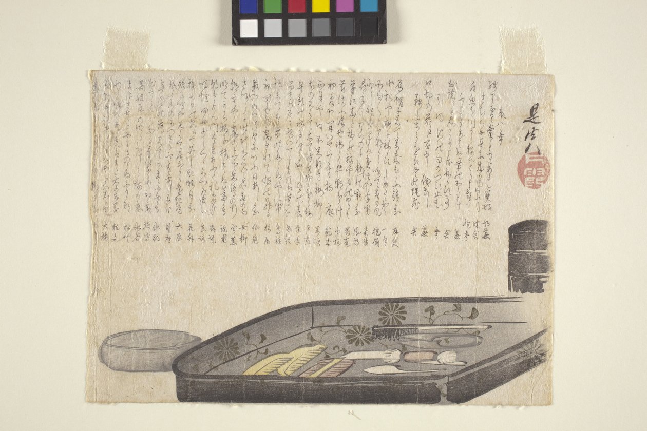 Toiletsæt, dato ukendt (print) af Shibata Zeshin