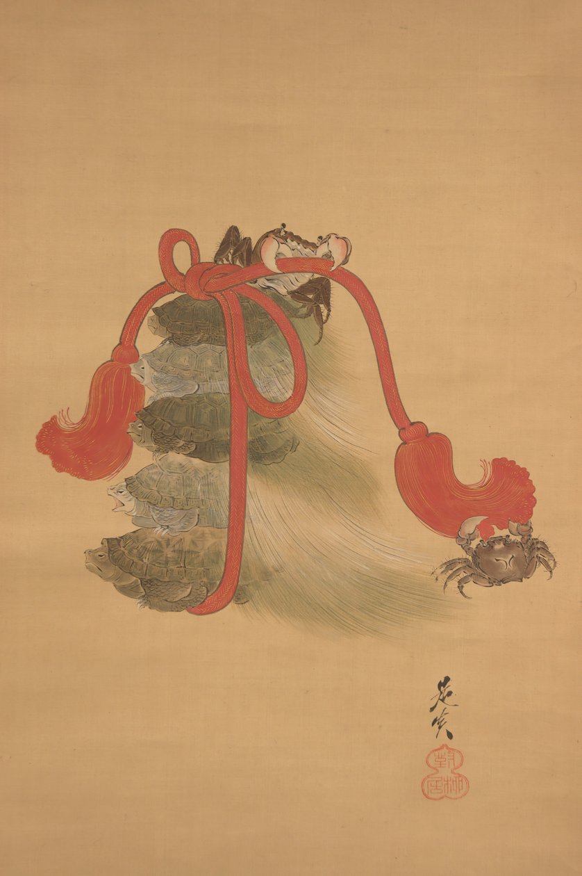 Skildpadder og krabber, 1800-tallet. af Shibata Zeshin