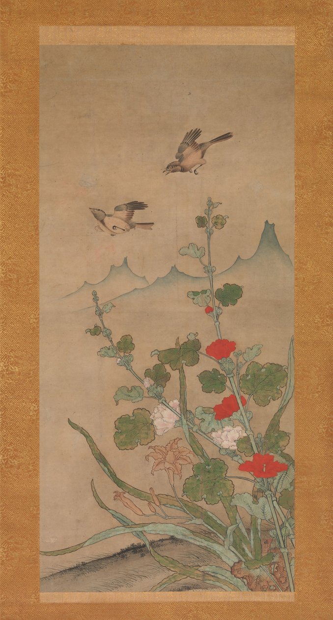 Fugle og blomster om sommeren og efteråret, midten af 1500-tallet. af Shikibu Terutada