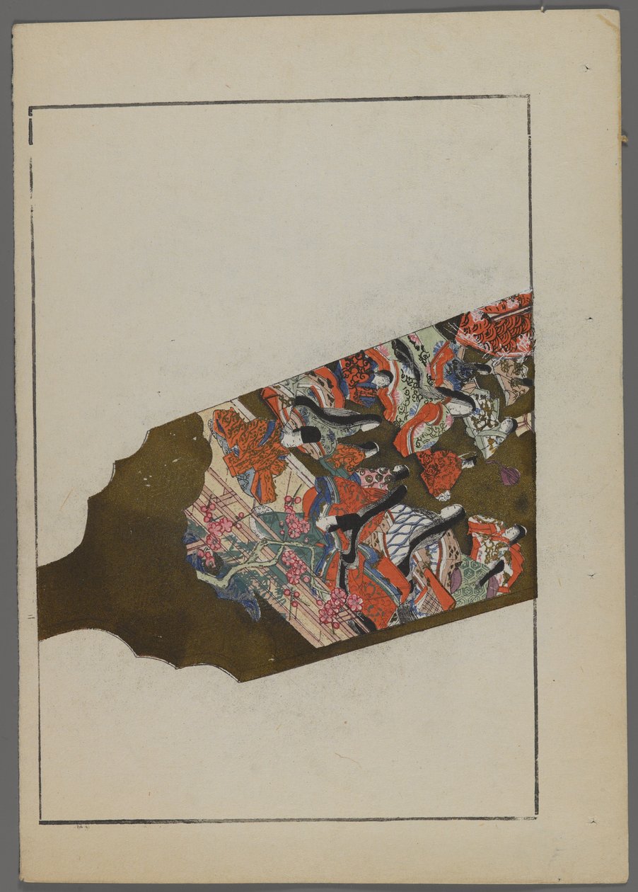 Japansk legetøj, fra Unai no tomo (A Childs Friends) af Shimizu Seifu, 1891-1923. Hanetsuki padle med havescene. af Shimizu Seifu