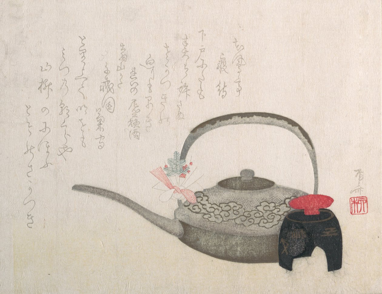 Vinpotte og kop til nytårsceremonien, 1800-tallet., 1800-tallet. af Shinsai