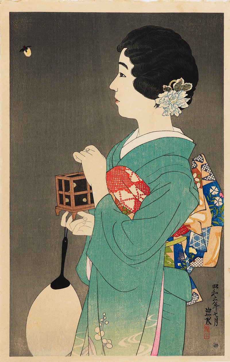 Catching Fireflies Hotaru gari, 1931 af Shinsui Ito