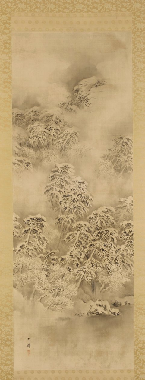 Vinterlandskab, Edo-perioden eller Meiji-æraen, ca. 1865-1870. af Shiokawa Bunrin
