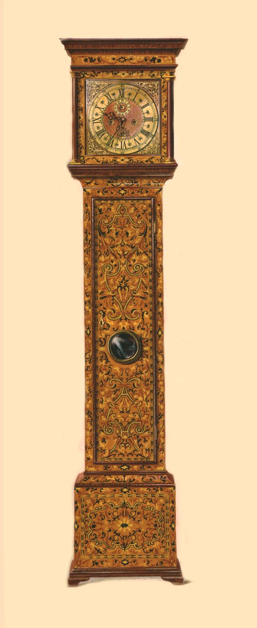 Ur indlagt med let marquetry, 1905 af Shirley Charles Llewellyn Slocombe