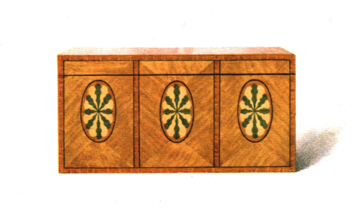 Indlagt satin-træ Tea-Caddy, 1908. af Shirley Charles Llewellyn Slocombe