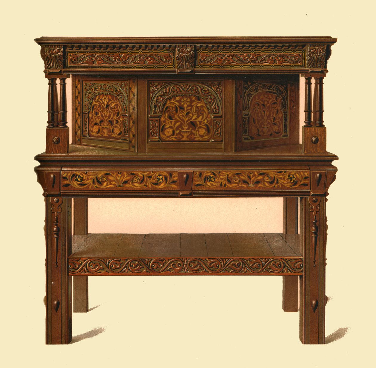 Eg stående buffet, 1904 af Shirley Charles Llewellyn Slocombe