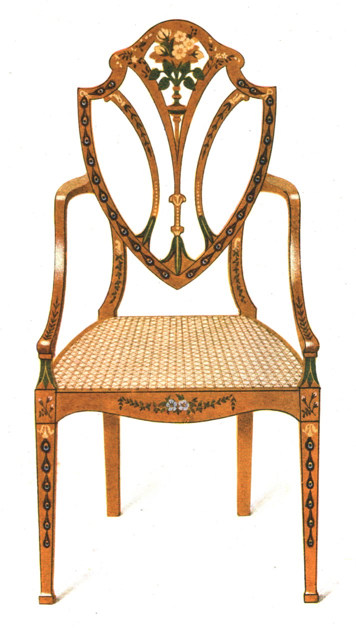Stol af malet satintræ, 1908. af Shirley Charles Llewellyn Slocombe