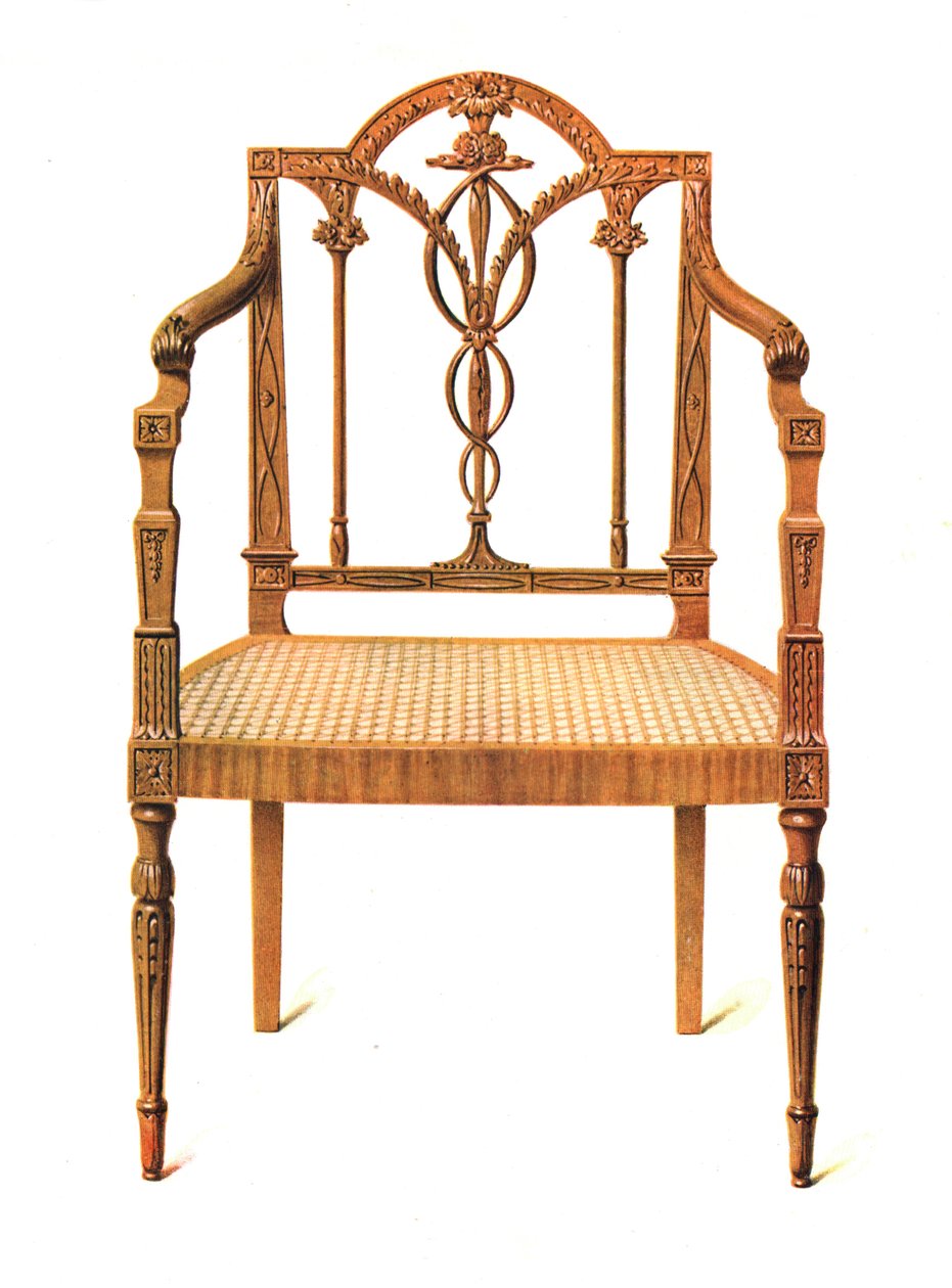 Satinwood stol, 1908 af Shirley Charles Llewellyn Slocombe