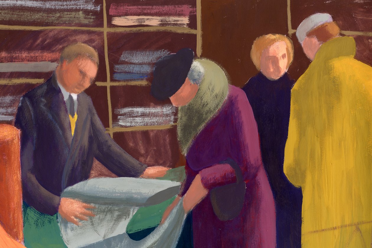 Drapers butik, 1951. af Shirley Markham
