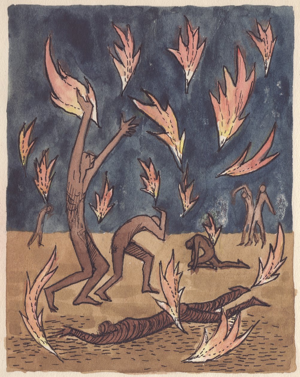 Flammer regner ned, 1951. af Shirley Markham