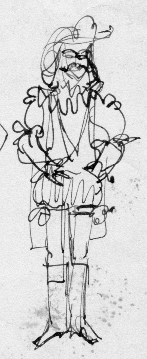 Mand i tidstypisk kostume, c1950. af Shirley Markham