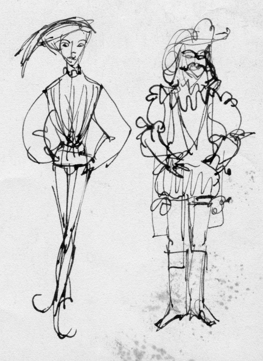 Mænd i tidstypisk kostume, ca. 1950. af Shirley Markham