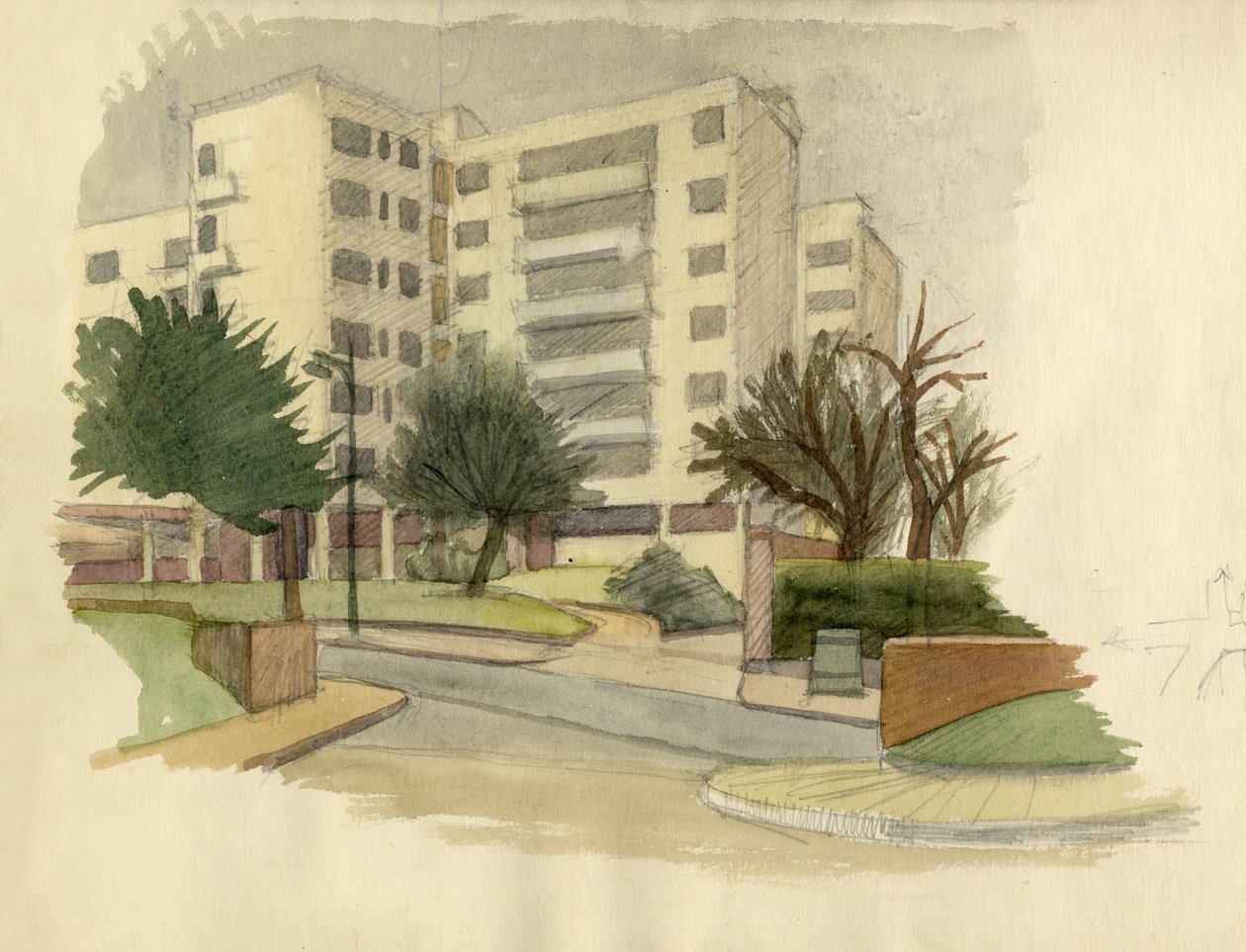 Moderne bygninger, London, c1950. af Shirley Markham