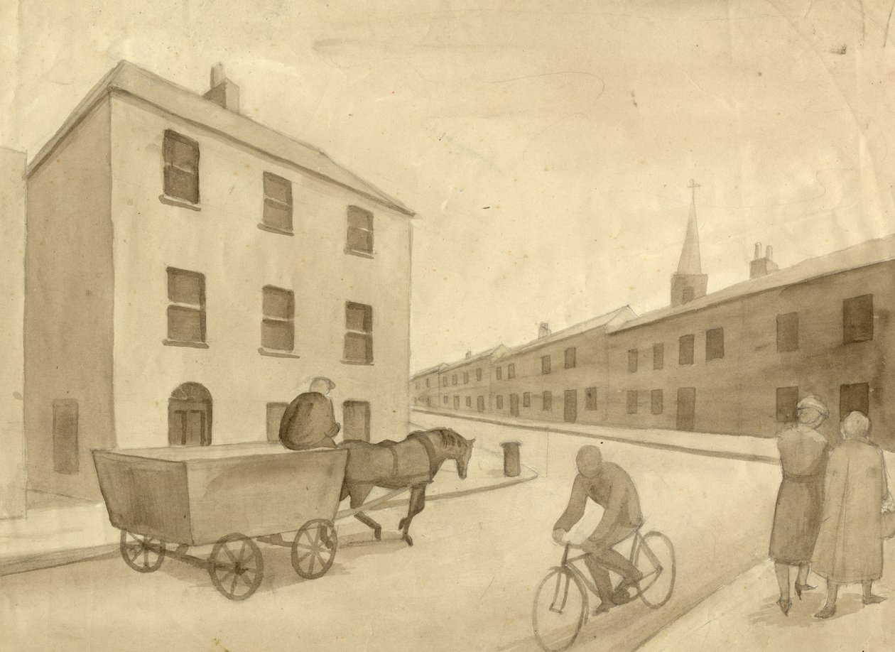 Monokrom gadebillede, 1951. af Shirley Markham