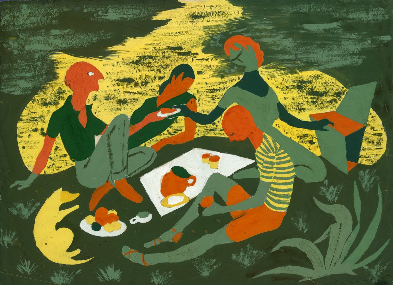 Picnic, C1950. af Shirley Markham