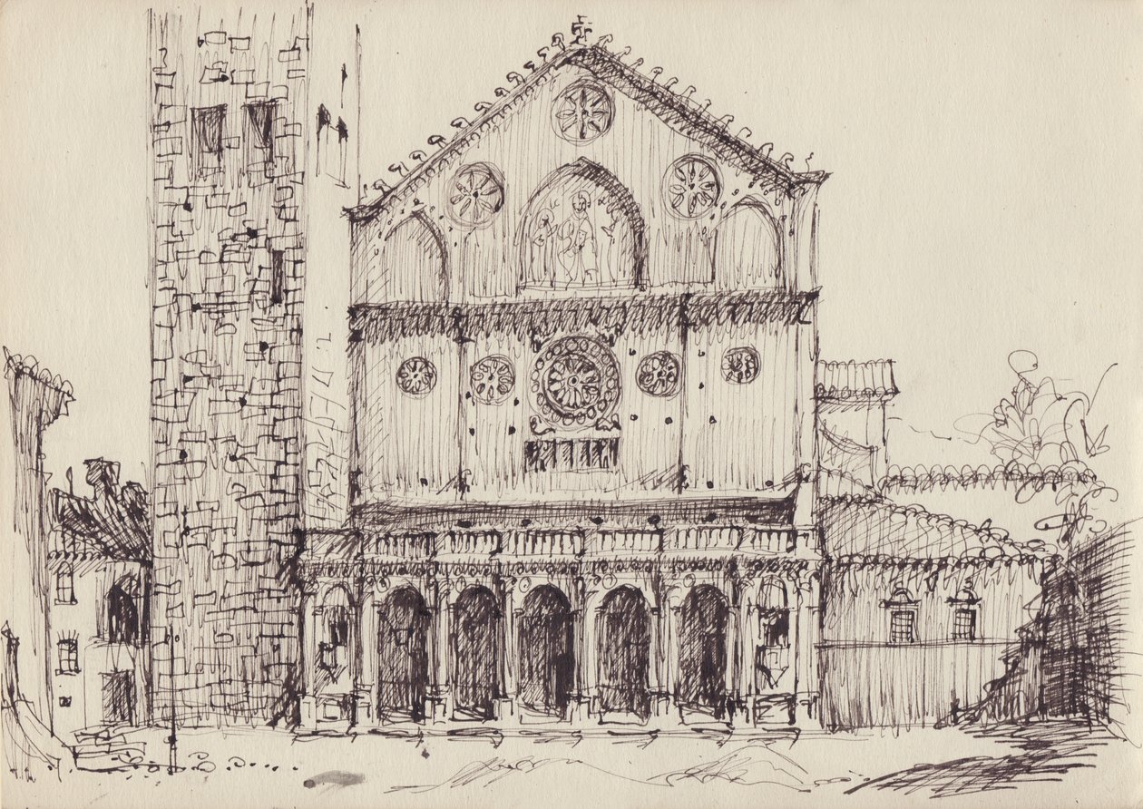 Romansk kirke, Italien, c1950. af Shirley Markham