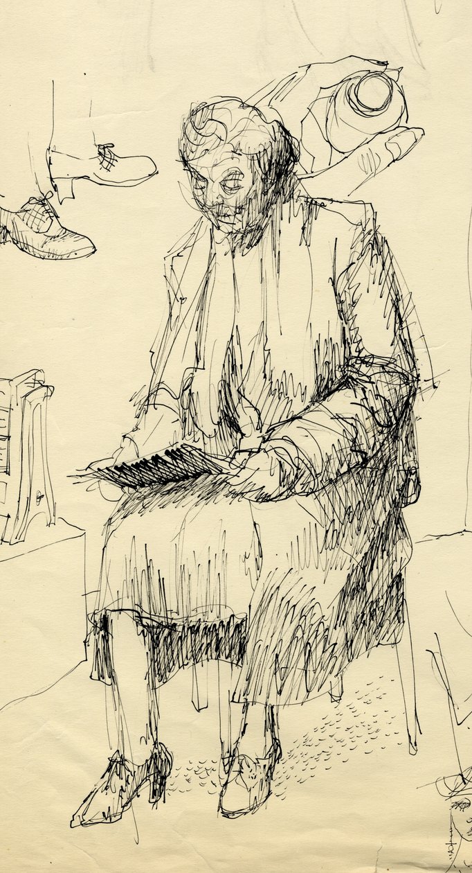 Siddende kvinde læser, 1953. af Shirley Markham