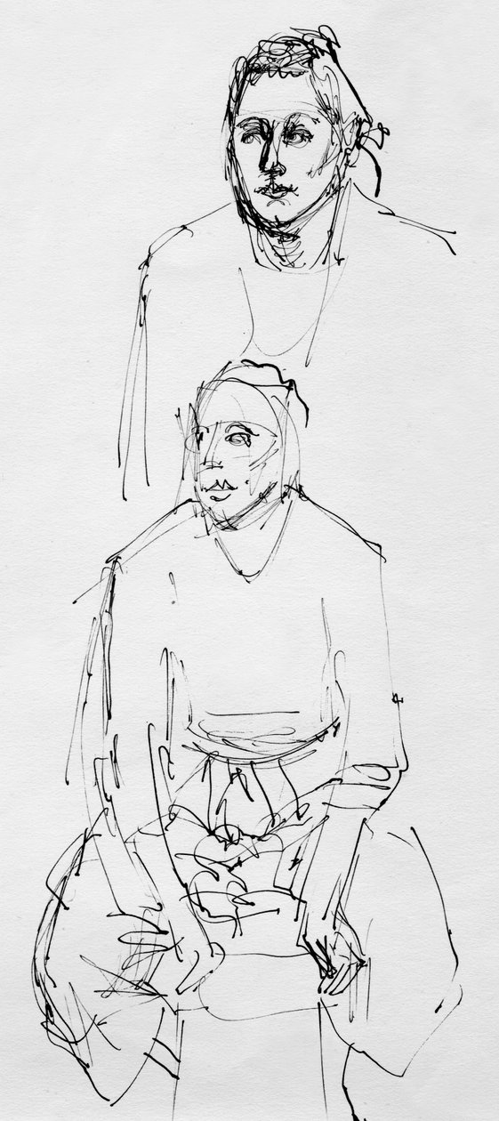 Skitser fra livet, c1950. af Shirley Markham