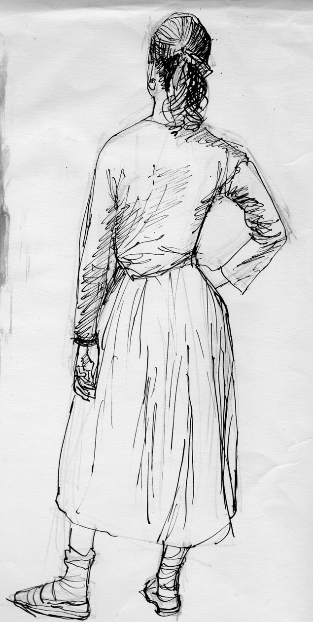 Stående kvinde set bagfra, c1950. af Shirley Markham