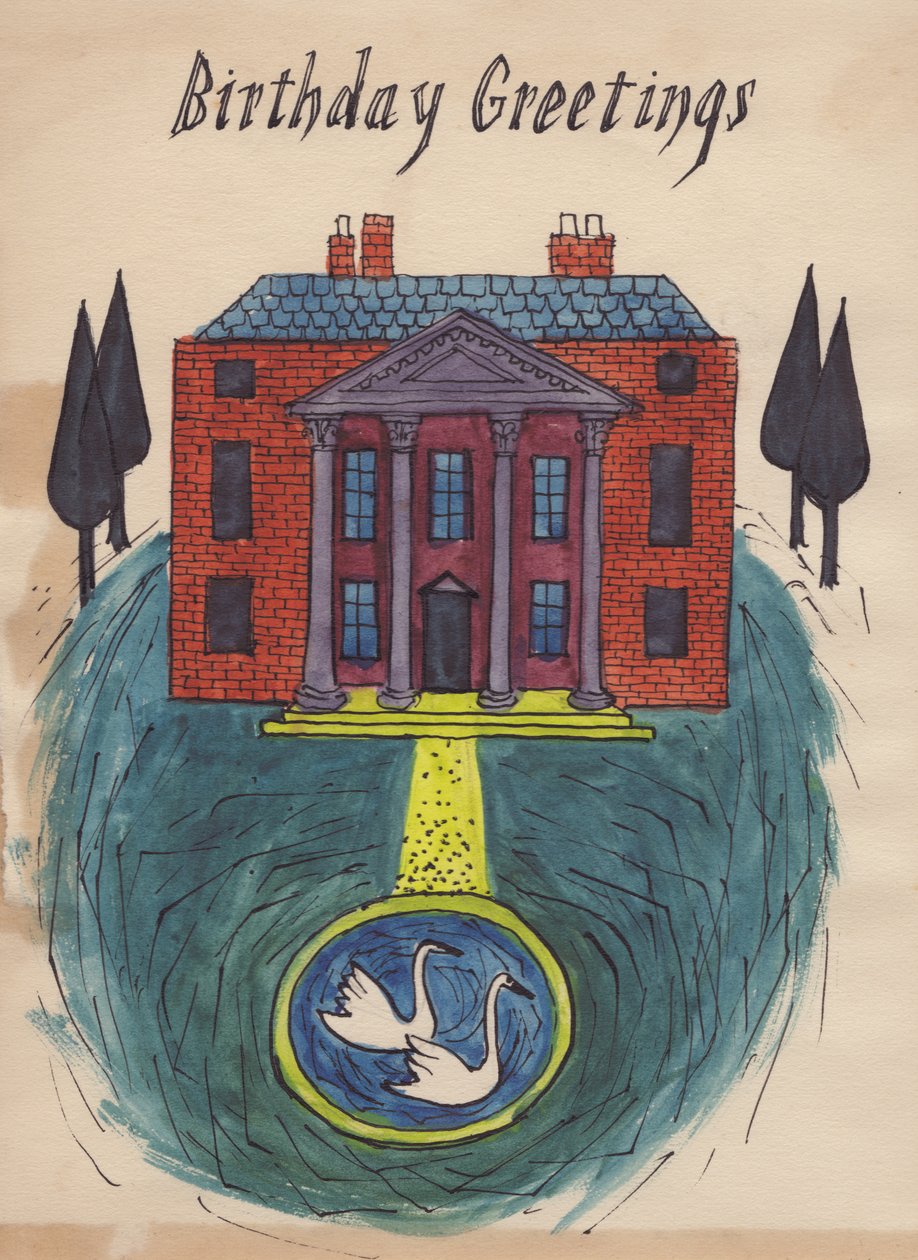 Stately home, fødselsdagskort, 1952. af Shirley Markham