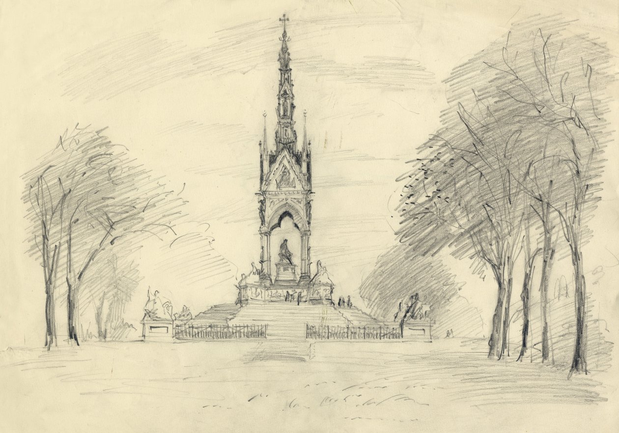 Albert Memorial, Kensington Gardens, London, c1950. af Shirley Markham