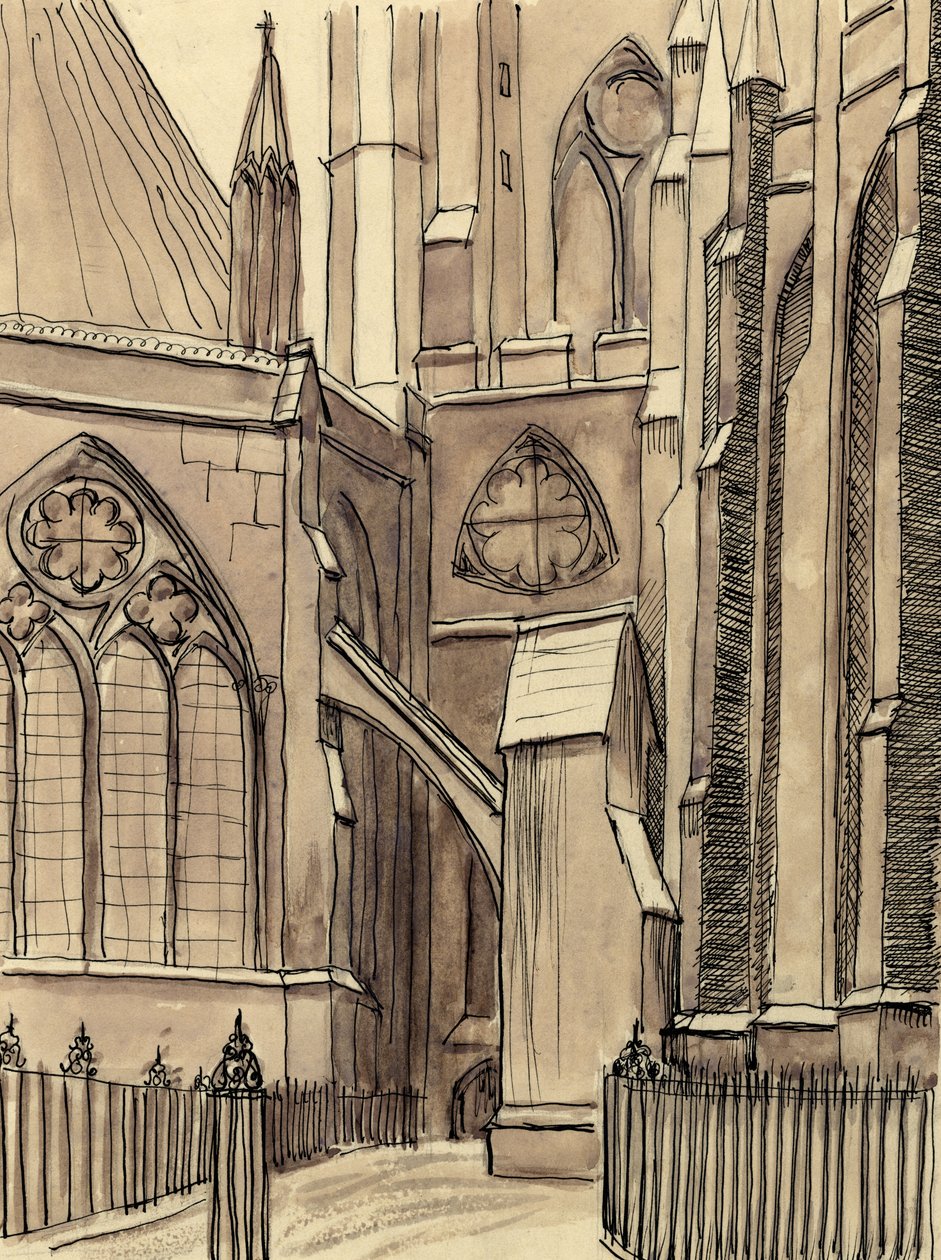 Kapitelhuset, Westminster Abbey, London, c1950. af Shirley Markham