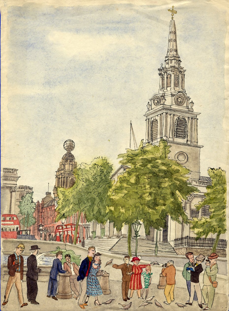 Trafalgar Square, London, 1948. af Shirley Markham