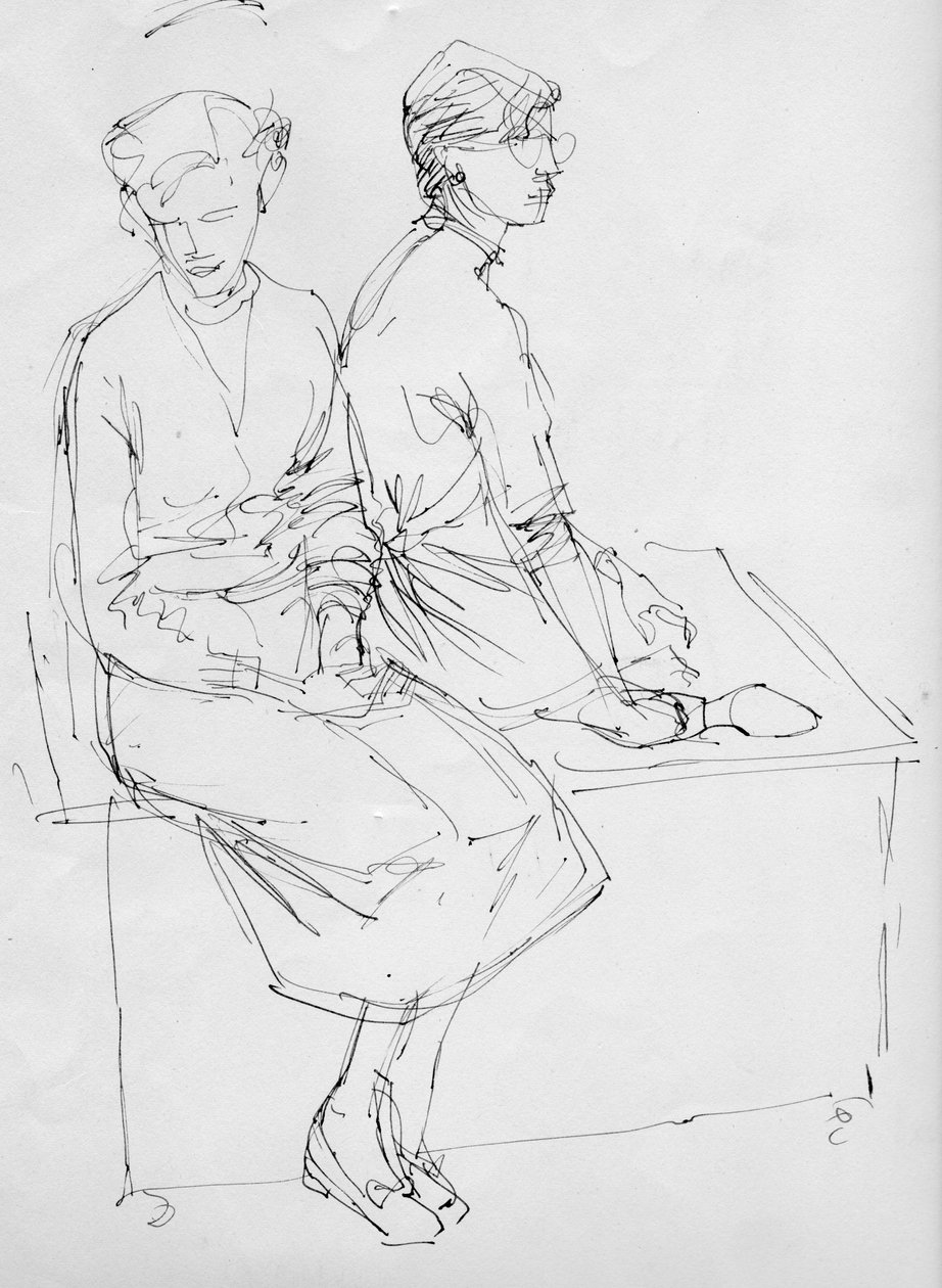 To siddende kvinder, 1953. af Shirley Markham