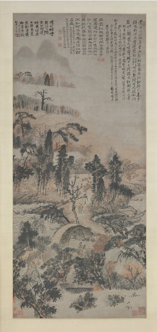 Beruset i Autumn Woods, ca. 1702. af Shitao