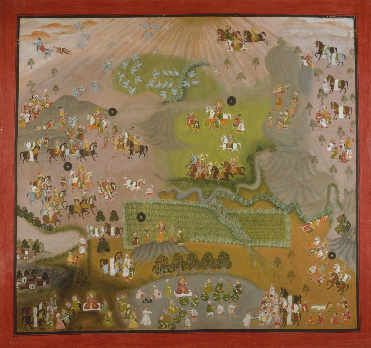 Maharana Jagat Singh Hawks for Cranes, dateret 1744. af Shiva and Dayal